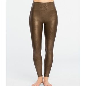 Spanx bronze faux leather leggings